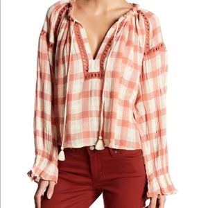 Free People Plaid Grove Top